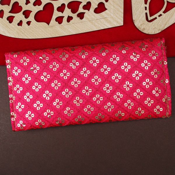 Handcrafted Ethnic Embroidered Clutch Purse with Pearl Detailing - Image 6