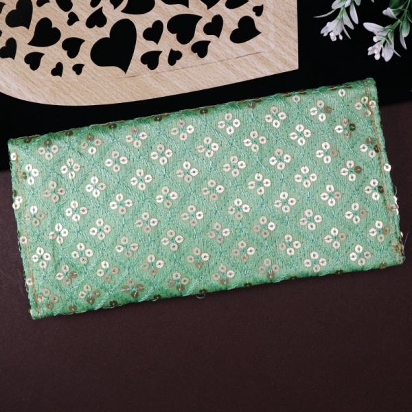 Handcrafted Ethnic Embroidered Clutch Purse with Pearl Detailing - Image 10