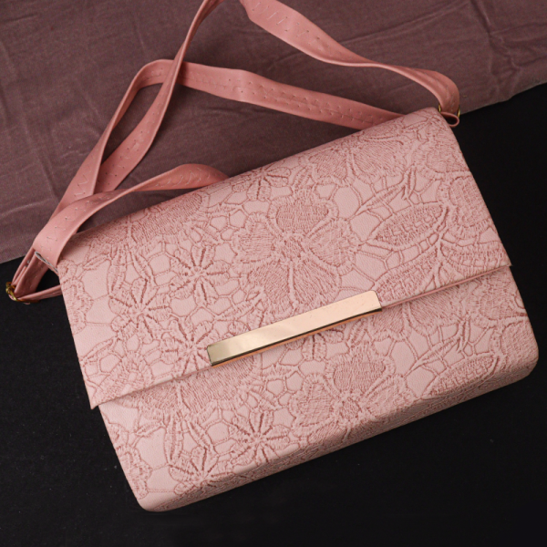 Stylish Blush Pink Lace Sling Bag